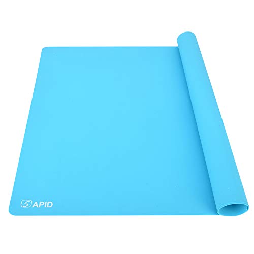 Sapid Extra Large Silicone Sheet for Crafts, Thick Silicone Jewelry Casting Mats, Nonstick Nonslip Silicon Mat for Epoxy Resin, Art Painting, Heat- Resistance Counter Mat (20"×27.9", Blue) - color: Blue, size: 27.9"L x 20"W