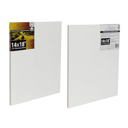 Jerry's Artarama Da Vinci Dual Sided Pro Panel Board - 20-Pack, 14x18 6mm Deep Panels for Painting - Archival, Acid-Free Art Supplies - Ultra-Smooth & Medium Textured Paint Surfaces - size: 14x18"