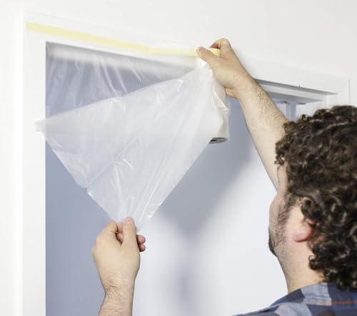 VViViD Chemical Grade Heavy-Duty Self-Adhesive Tape and Drape Masking Film Plastic Drop Cloth (12 Pack (60" x 108ft)) - size: 12 Pack (60" x 108ft)