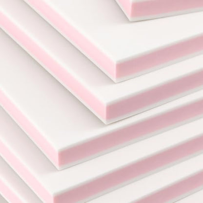 ZOENHOU 20 PCS 4 x 6 Inch White Pink Rubber Stamp Carving Blocks, Creative Soft Colorful Carving Tools for Rubber Stamps Engraving Crafts Supplies