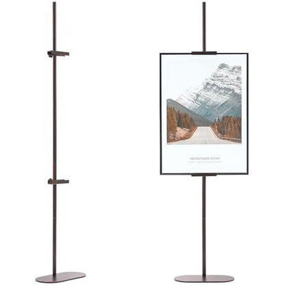 Adjustable Easel Stand for Sign, Art Display Stands for Frames up to 64", Metal Heavy Duty Floor Easels for Painting, Antique Tall Picture Easels with Base for Signs Photos Display