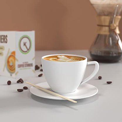 1000pc Wood Coffee Stir Sticks - Biodegradable 7" Wood Stirrers for Coffee, Disposable Wooden Stir Sticks for Coffee Bar, Wooden Coffee Stirrers, Round-end BPA free Coffee Sticks - size: 7 Inches - 1000 Sticks