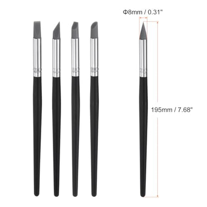 HARFINGTON 5pcs Clay Sculpting Tool, 5 Size Clay Sculpting Shaper Rubber Tip Shaping Pen Silicone Brushes Shaping Carving Tool for Ceramic Sculpture Polymer Clay, Gray