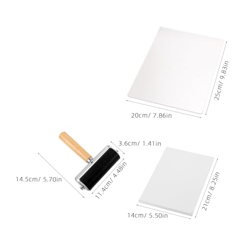 SOESFOUFU 1Set Reusable Gel Printing Plate, Gel Pad, Printing with Brush Set for Single Color, Fabric, Craft Art DIY Texture Creation