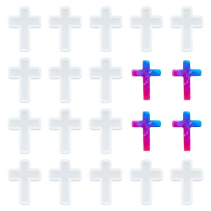 arricraft 10 Pcs Cross Silicone Resin Molds, 1.5"x1" Epoxy Resin Molds Crucifix Casting Mold for Necklace Pendant Jewelry DIY Craft - color: Clear-Cross