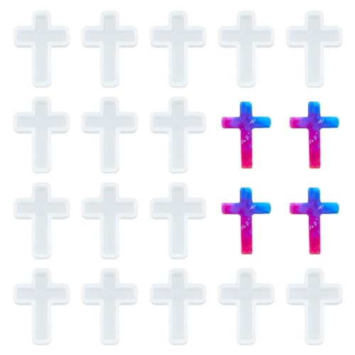 arricraft 10 Pcs Cross Silicone Resin Molds, 1.5"x1" Epoxy Resin Molds Crucifix Casting Mold for Necklace Pendant Jewelry DIY Craft - color: Clear-Cross