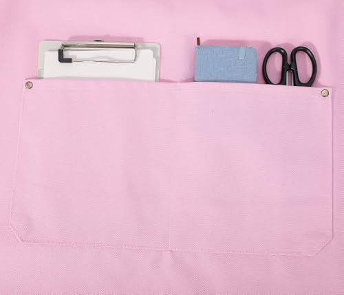 AFUN Aprons for Men Women with Large Pockets, 16-Ounce Cotton Canvas Cross Back Apron - color: Light Pink