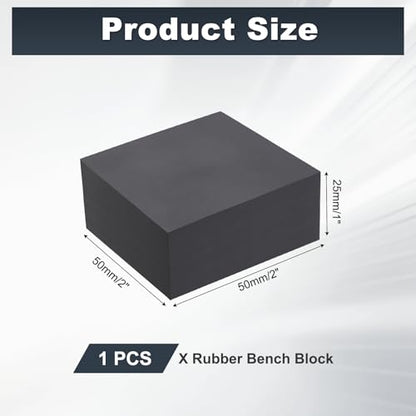 HARFINGTON Rubber Bench Block 2"x2"x1" Black Rubber Stamping Block Square Anti Vibration Pads for Jewelry Making Hammering Shaping Chasing Flattening Metals - size: 2"x2"x1"
