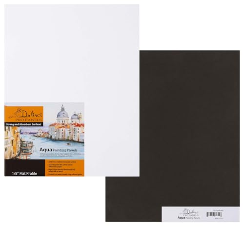 Jerry's Artarama Da Vinci Aqua Pro Panels - 11x14" - 1/8" Thick Rigid Watercolor Board with Acid-Free Surface, Clay-Infused Gesso, Ideal Watercolor Boards for Painting Mixed Media - size: 11x14"