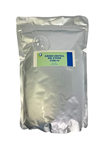 5 LB. Dental Lab Stone Type IV Green Gypsum Type - All Purpose Strong Compound - 5 Pound Sealable Bag with Plastic Scoop Included - Used in Dental Laboratory, Jewelers, Arts and Crafts
