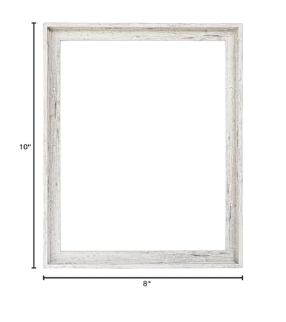 Combo Pack: Floater Frame + 8x10 inch Stretched Canvas for Painting, 1-3/8" Thick Frame + 3/4" Deep Blank Canvas with 12oz Primed 100% Cotton Canvas Fabric (Distressed White, 8 x 10 inch) - color: Distressed White, size: 8 x 10 inch