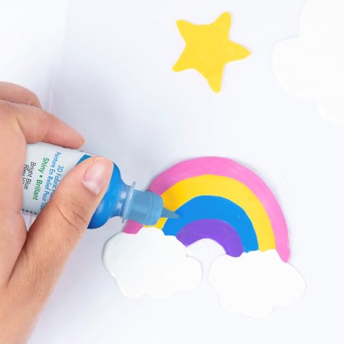 Scribbles 54126 3D Fabric Paint Shiny-Bright Blue - color: Blue, size: 1 Fl Oz (Pack of 1)