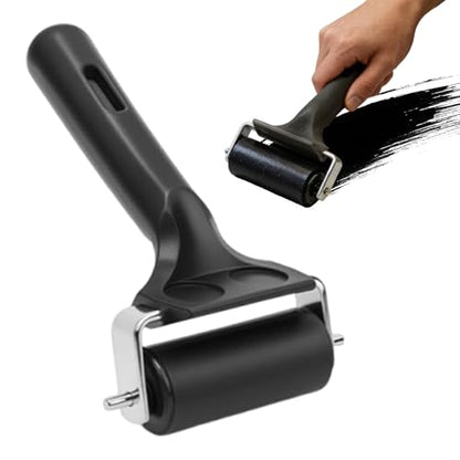 Printmaking Roller Professional Hard Black Rubber Brayer Tool Artists Print Press Block Printing Inking Craft Painting, Small - color: Small Black