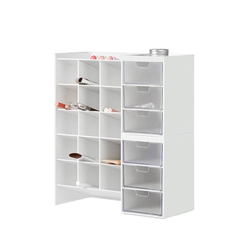 Stacking Marker 6-grid Inclined Pen Slots Large Capacity Desk Marker Storage Holder With 3 Drawers - color: Double layer