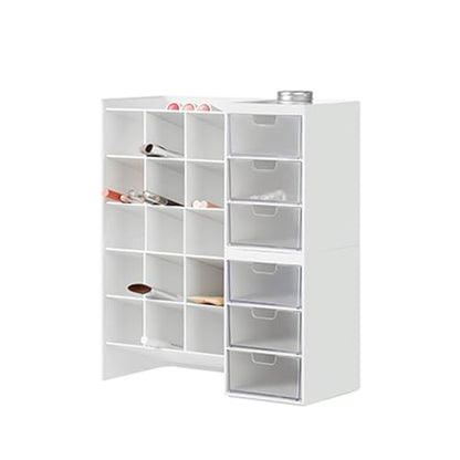 Stacking Marker 6-grid Inclined Pen Slots Large Capacity Desk Marker Storage Holder With 3 Drawers - color: Double layer