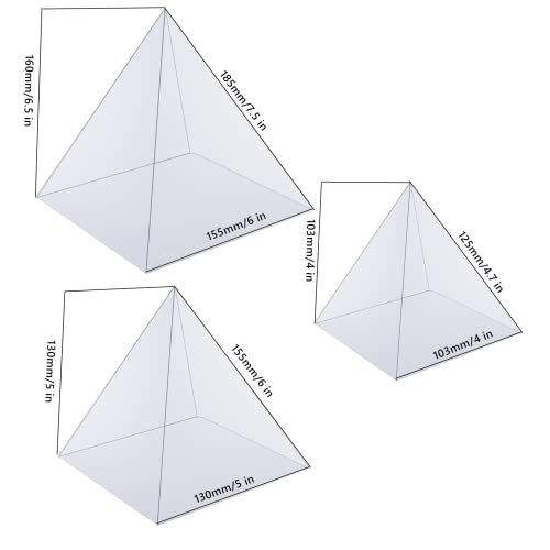 Super Large Clear Silicone Pyramid Molds - 3 Pcs, 4.7''-7.5'' Inner, Silicone Resin Molds for DIY Orgonite, Orgonite Jewelry - color: Silicone Pyramid Molds