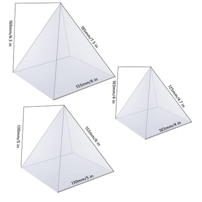 Super Large Clear Silicone Pyramid Molds - 3 Pcs, 4.7''-7.5'' Inner, Silicone Resin Molds for DIY Orgonite, Orgonite Jewelry - color: Silicone Pyramid Molds