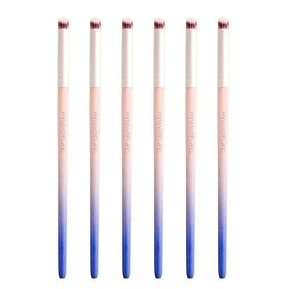 6pieces Ombre Nail Brush Wood Nail Pen Ombre Brush for Gel Nails Nail Gradient Brush Nail Design Brushes Nail Painting Kit Nail Art Tools Acrylic Nail Accessories - color: stylish ombre brush