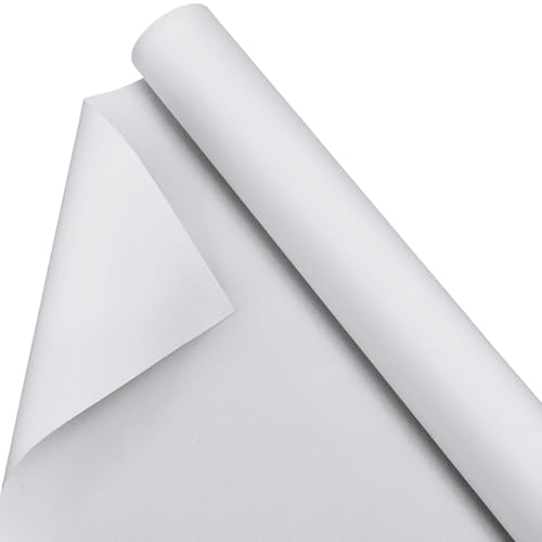 Kinlop 48 x 10 Feet Inch Double Primed Cotton Canvas White Canvas Roll for Oil and Acrylic Paint - color: White, size: 48 Inch X 10 Feet