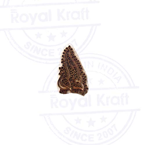 Fancy Wood Stamp Brass Peacock Designs Clay Printing Block - size: BSCtag008