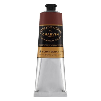 Charvin Extra Fine Professional Acrylic Paint - Burnt Sienna, 150ml Tube, Triple-Milled, Lightfast Pigments, Open Stock Artist Acrylic Paints in Nature-Inspired Hues - color: Burnt Sienna, size: 5.07 Fl Oz (Pack of 1)