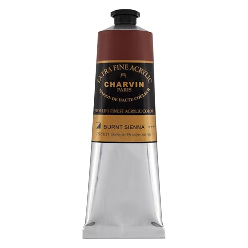 Charvin Extra Fine Professional Acrylic Paint - Burnt Sienna, 150ml Tube, Triple-Milled, Lightfast Pigments, Open Stock Artist Acrylic Paints in Nature-Inspired Hues - color: Burnt Sienna, size: 5.07 Fl Oz (Pack of 1)