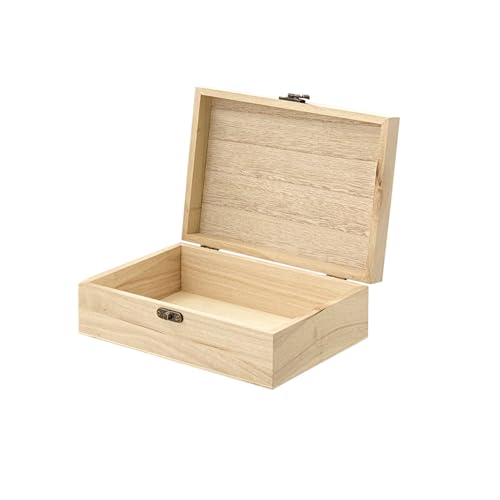 6 Pack Unfinished Wood Box with Lid Crafts Wooden Box for DIY Arts Project (8.3x6x2.7 Inches) - size: 8.3x6x2.7 Inch