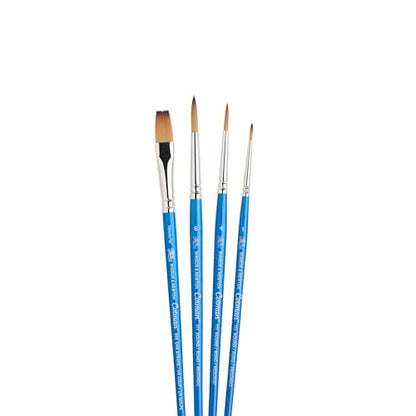 Winsor & Newton Cotman Short Handle Brushes, Set of 4, (Round 1, 4, & 6, One Stroke 3/8") - size: Set of 4, style: Round 1, 4, & 6, One Stroke 3/8"
