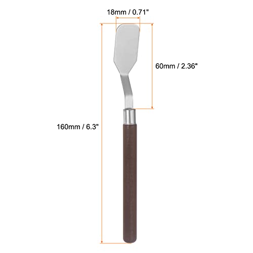 HARFINGTON 2pcs Palette Knives 18mm Width Stainless Steel Flat Spatula Painting Pallet Knife with Wood Handle for Oil Acrylic Canvas Mixing Spreading