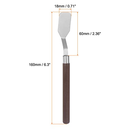 HARFINGTON 2pcs Palette Knives 18mm Width Stainless Steel Flat Spatula Painting Pallet Knife with Wood Handle for Oil Acrylic Canvas Mixing Spreading