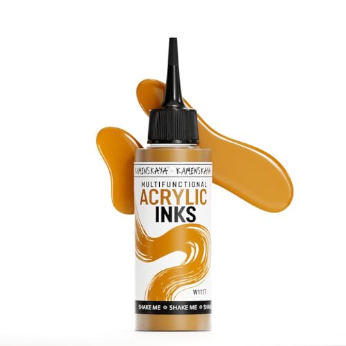 KAMENSKAYA Acrylic Inks for Artists - Sand Acrylic Ink, 3.38 Fl Oz (100 ml) - color: Sand