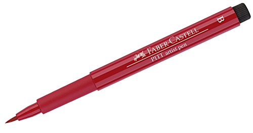 Faber-Castell Art & Graphic Pitt Artist Pen Brush India Ink Pen, Deep Scarlet Red, Single Pitt Pen, For Art, Craft, Drawing, Sketching, Home, School, University, Colouring - color: Deep Scarlet Red, size: 1 Count (Pack of 1)