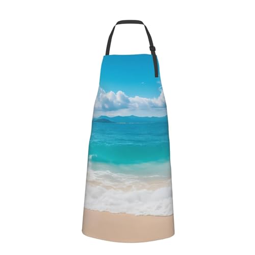 KKdskkds Tribal Boho Geometric Multi-Purpose Adjustable Waterproof Apron With Pocket For Men Women - color: Sunshine Ocean and Wave
