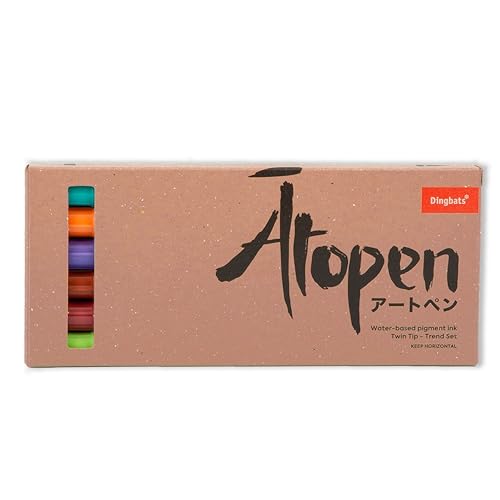 Dingbats - Ātopen Dual Tip Pens - Water-based Coloring Markers - Brush Pens and Fine tip Markers for Drawing, Journaling, Calligraphy - Trend Set - color: Trend Set, style: Pack