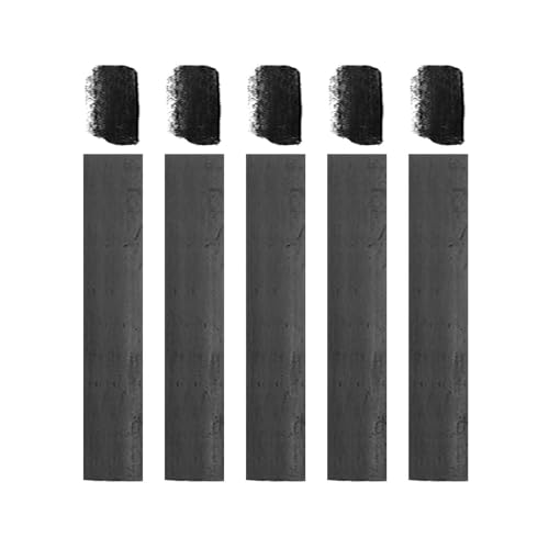 MECCANIXITY Willow Charcoal Sticks, 20-24mm Willow Charcoal Pencils Soft Sketch Vine Art Supplies Set for Drawing Sketching Shading Painting Artists Beginners (Black, Pack of 5)