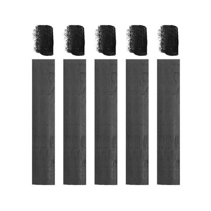 MECCANIXITY Willow Charcoal Sticks, 20-24mm Willow Charcoal Pencils Soft Sketch Vine Art Supplies Set for Drawing Sketching Shading Painting Artists Beginners (Black, Pack of 5)