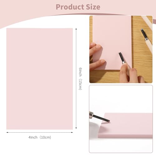 8 Pack 4"x6" Pale Pink Linoleum Blocks for Printmaking, Rubber Stamp Carving Blocks Linoleum Carving Tools for Stamp Maker Printmaking Supplies - size: 4"x6"