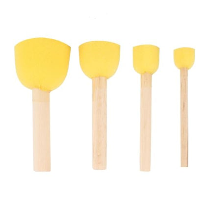 Wooden Handle Foam Sponge Paint Brush, Sponges Brushes for Painting, 8Pcs Wood Handle Stencil Spongess Foams Brush Furniture Craft Art Painting Tool