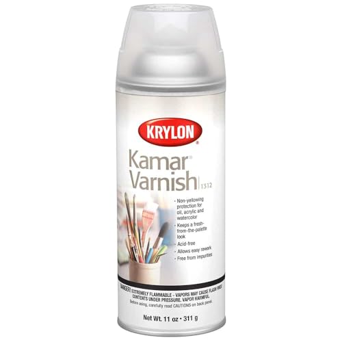 6-Pack of 11 oz Krylon 1312 Kamar Varnish Clear Acrylic Varnish