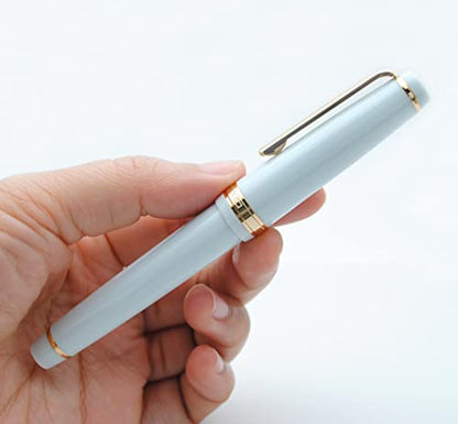 JINHAO 82 Fountain Pen with Gold Clip (F Nib 0.5mm, Light Blue) - color: Light Blue