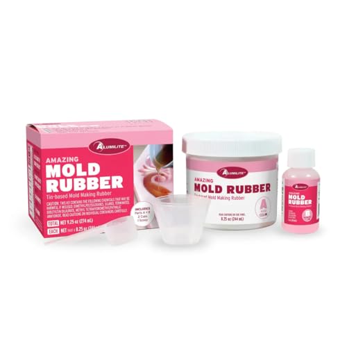 Alumilite Amazing Mold Rubber, 2/3 lb. Fast-Curing Silicone for Mold Making, Soap, Wax, and Chocolate, High-Detail Tin-Cure Rubber for Casting Projects, Strong Tear Resistance, Easy Pour, No Degassing - size: 2/3 lb