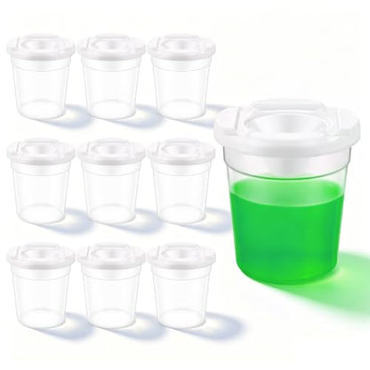 10 Packs No Spill Paint Cups for Kids, Small Plastic Paint Containers with Lids, Spill-Proof for Painting, School, Classroom, Art Crafts Supplies - size: 10 Packs