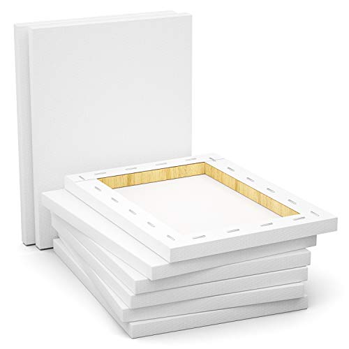 GOTIDEAL Stretched Canvas, 9x12 Inch Set of 8, Primed White - 100% Cotton Artist Canvas Boards for Painting, Acrylic Pouring, Oil Paint Dry & Wet Art Media - color: White, size: 9"x12"