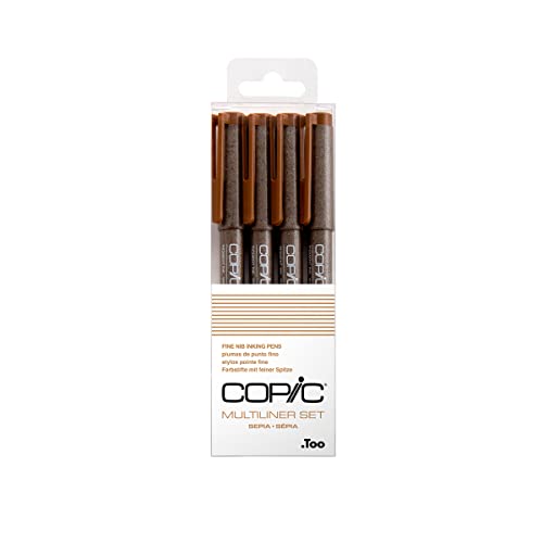 Copic Markers Multiliner Sepia Pigment Based Ink, 4-Piece Set - color: Sepia, size: 1 Count (Pack of 1)