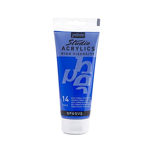 Pebeo - Acrylic Fine Studio Acrylics - Opaque Cobalt Blue Hue - Cobalt Blue Hue Opaque 100ml/3.38oz - color: Cobalt Blue Hue