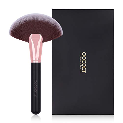 Docolor Fan Brush Finishing Powder Brush Multi-use Brush For Face and body Professional Highlighting Blush powder Bronzer Cheekbones Make Up Brushes Perfect For Spray Tan Powder Synthetic Hair Soft - size: Fan Brush-Finishing