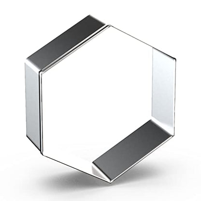 Hexagon Cookie Cutter Set Large - 5 Inch, 4 Inch, 3 Inch, 2 Inch - Honeycomb Geometric Frame Plaque Cookie Cutters Shapes Molds - Stainless Steel - color: Hexagon