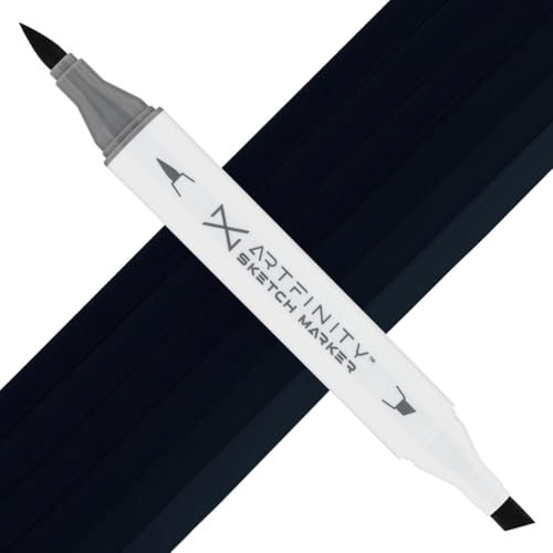 Artfinity Sketch Markers - Blue Black B8-10, Vibrant, Professional, Dye-Based Alcohol Markers for Artists, Drawing, Travel, & More - color: Blue Black B8-10, size: 1 Count (Pack of 1)
