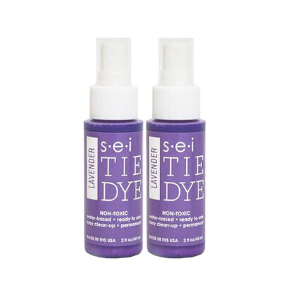 S.E.I. Lavender Tie Dye Spray Bottle: 2oz. Non Toxic Fabric Dye Spray, DIY Permanent Clothing Dye, Ready to Use Tie Dye Supplies - 2 Pack - color: Lavender, size: 2-Ounces