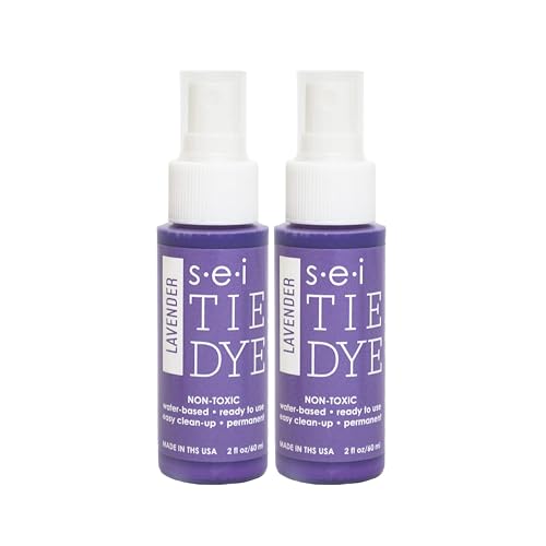 S.E.I. Lavender Tie Dye Spray Bottle: 2oz. Non Toxic Fabric Dye Spray, DIY Permanent Clothing Dye, Ready to Use Tie Dye Supplies - 2 Pack - color: Lavender, size: 2-Ounces